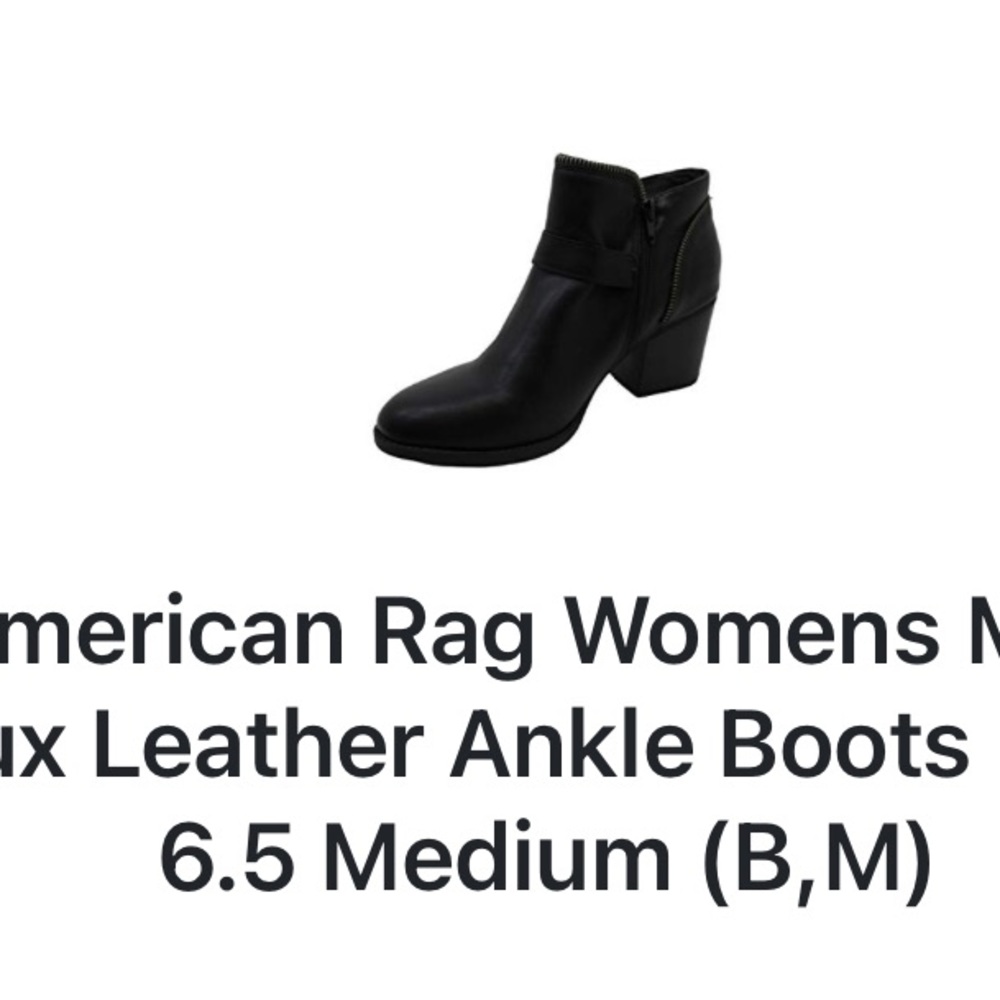 American Rag Womens Milly Faux Leather Ankle Boots Black 6.5 Medium (B,M)